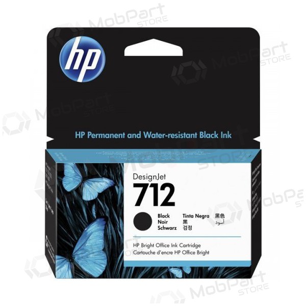 HP 712 (3ED70A) Black Ink Cartridge for Inkjet Printers, 29ml.