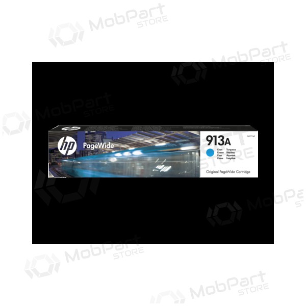 HP No.913A (F6T77AE), cyan ink cartridge for inkjet printers, 3000 pages.