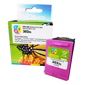 Static Control Compatible HP 302XL (F6U67AE) Tri-Color Ink Cartridge for Inkjet Printers, 330 Page Yield.