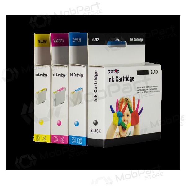 Compatible Print4U Epson T1291 (C13T12914010) Black Ink Cartridge for Inkjet Printers, 1291 Pages