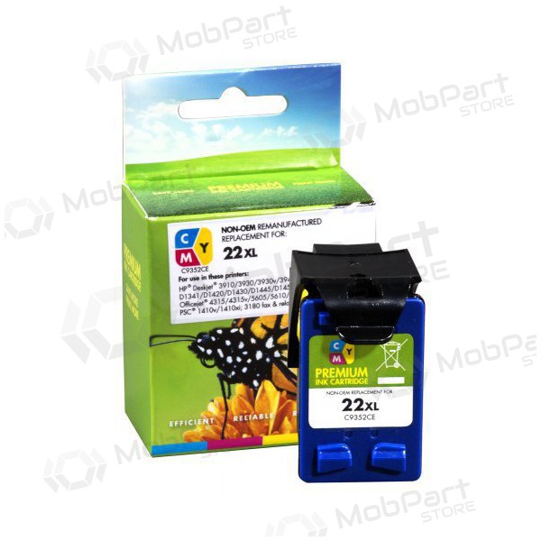 Compatible Static Control HP 22XL (C9352CE) Tri-Color Inkjet Cartridge, 415 pages.