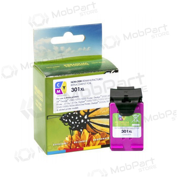 Compatible Static Control HP 301 XL (CH564EE) Tri-Color Ink Cartridge for Inkjet Printers, 330 Pages.