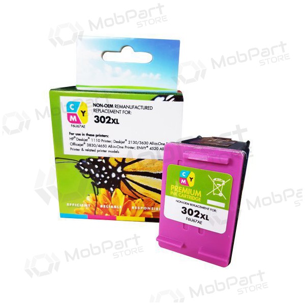 Static Control Compatible HP 302XL (F6U67AE) Tri-Color Ink Cartridge for Inkjet Printers, 330 Page Yield.