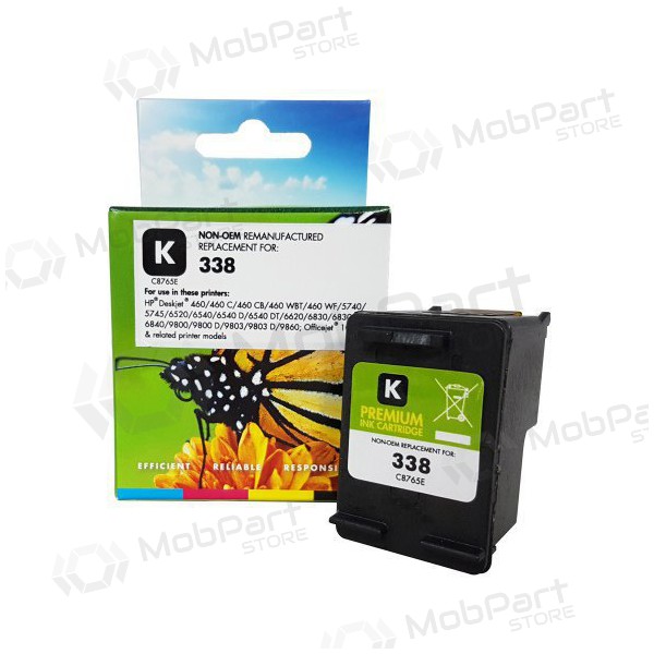 Compatible Static Control HP 338 (C8765EE) Black Inkjet Printer Cartridge, 480 Pages.