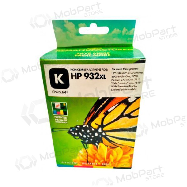 Compatible Static Control HP 932XL (CN053AE) Black Inkjet Cartridge, 1000 pages.
