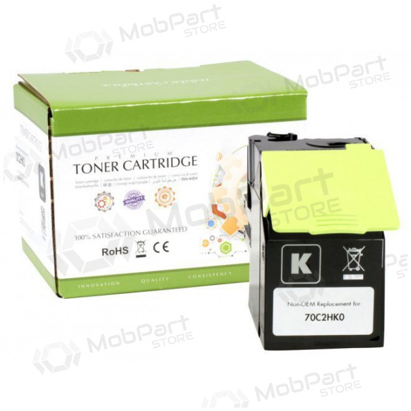 Compatible Static Control Lexmark 702HK (70C2HK0) Black Toner Cartridge for Laser Printers, 4000 Pages