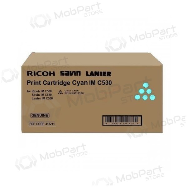 Ricoh IMC530 (418241), cyan cartridge for laser printers, 18000 pages