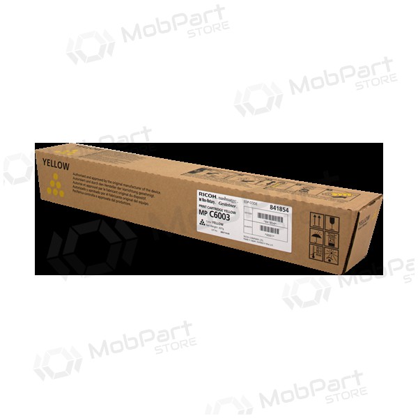 Ricoh MP C6003 (841854), yellow cartridge for laser printers, 22500 pages.