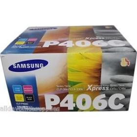 Samsung kasečių rinkinys-Kit CLT-P406C/ELS (SU375A), black, sky blue, , yellow cartridge for laser printers