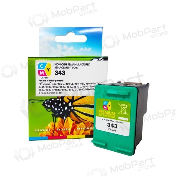 Static control ink cartridge CMY, compatible with HP 343 tri-color (C8766EE) 330 pages